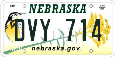 NE license plate DVY714