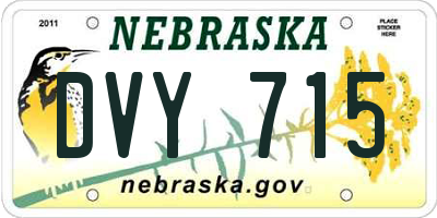 NE license plate DVY715