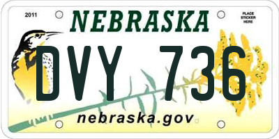 NE license plate DVY736