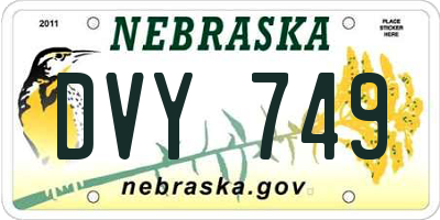NE license plate DVY749