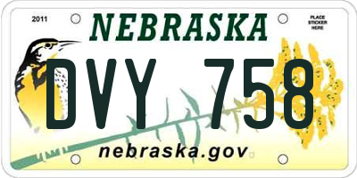 NE license plate DVY758