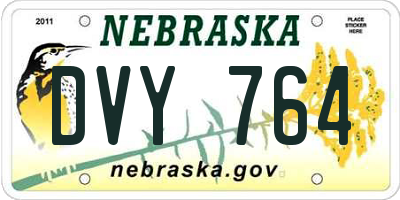 NE license plate DVY764