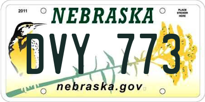 NE license plate DVY773