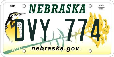 NE license plate DVY774