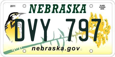 NE license plate DVY797