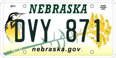 NE license plate DVY871