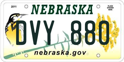 NE license plate DVY880