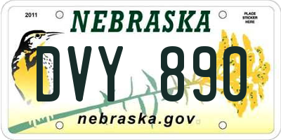 NE license plate DVY890