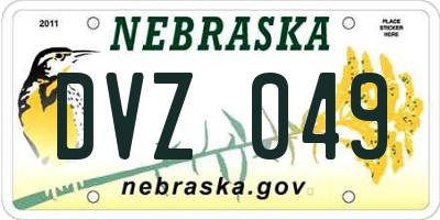 NE license plate DVZ049