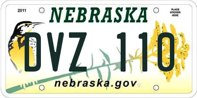 NE license plate DVZ110