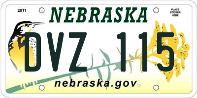 NE license plate DVZ115
