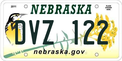 NE license plate DVZ122