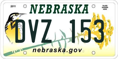 NE license plate DVZ153
