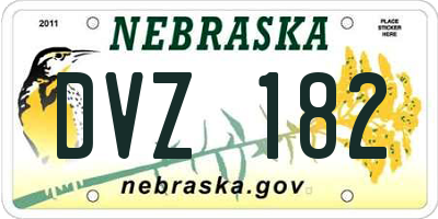 NE license plate DVZ182