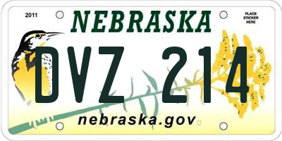 NE license plate DVZ214