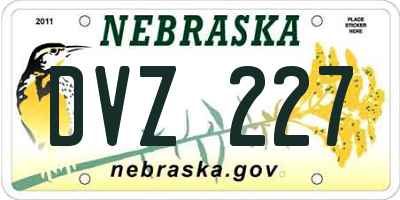 NE license plate DVZ227
