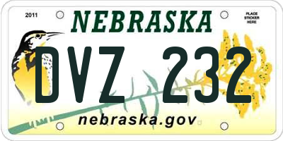 NE license plate DVZ232