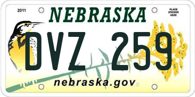 NE license plate DVZ259