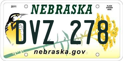 NE license plate DVZ278