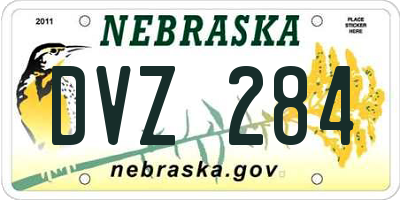 NE license plate DVZ284