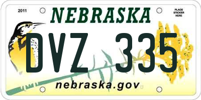 NE license plate DVZ335