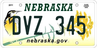NE license plate DVZ345