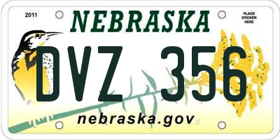 NE license plate DVZ356