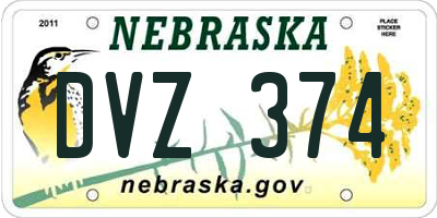 NE license plate DVZ374