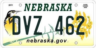 NE license plate DVZ462
