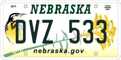 NE license plate DVZ533