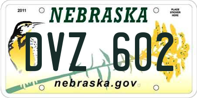 NE license plate DVZ602