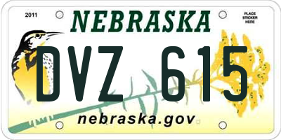 NE license plate DVZ615
