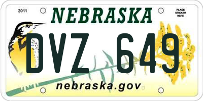 NE license plate DVZ649