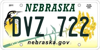 NE license plate DVZ722