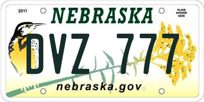 NE license plate DVZ777