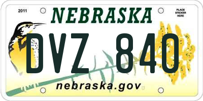 NE license plate DVZ840