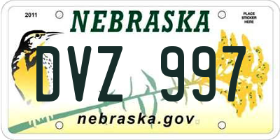 NE license plate DVZ997