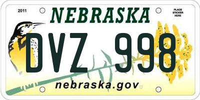 NE license plate DVZ998
