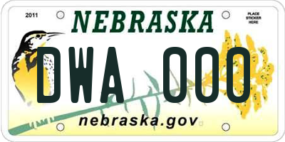 NE license plate DWA000