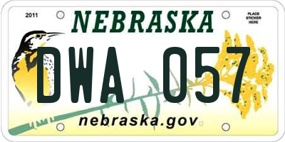 NE license plate DWA057