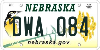 NE license plate DWA084