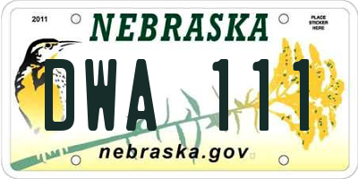 NE license plate DWA111