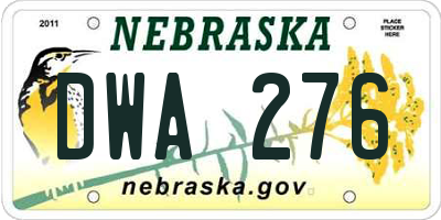 NE license plate DWA276