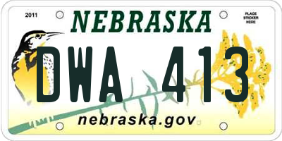 NE license plate DWA413