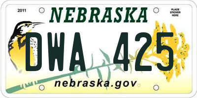 NE license plate DWA425