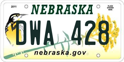 NE license plate DWA428