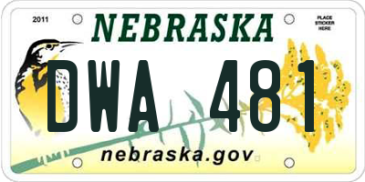 NE license plate DWA481