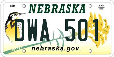 NE license plate DWA501