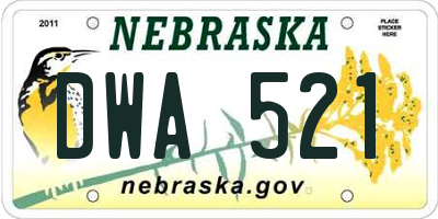 NE license plate DWA521