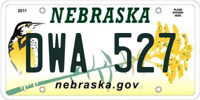 NE license plate DWA527